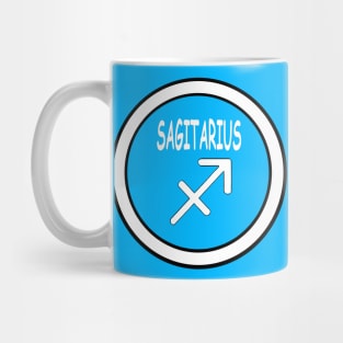 Sagitarius, white circle, transparent background Mug